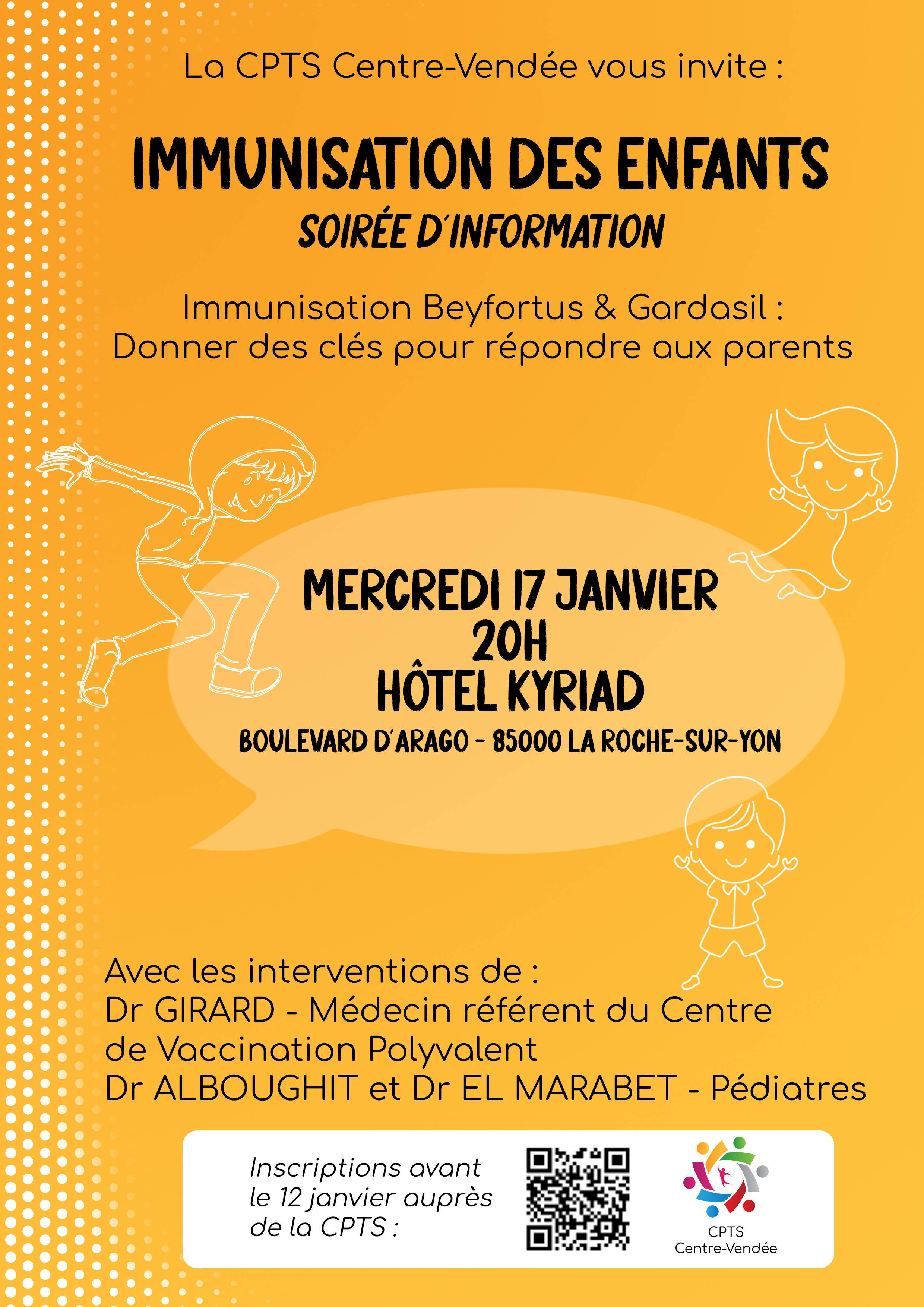 Affiche pour la soirée d'information sur l'immunisation des enfants