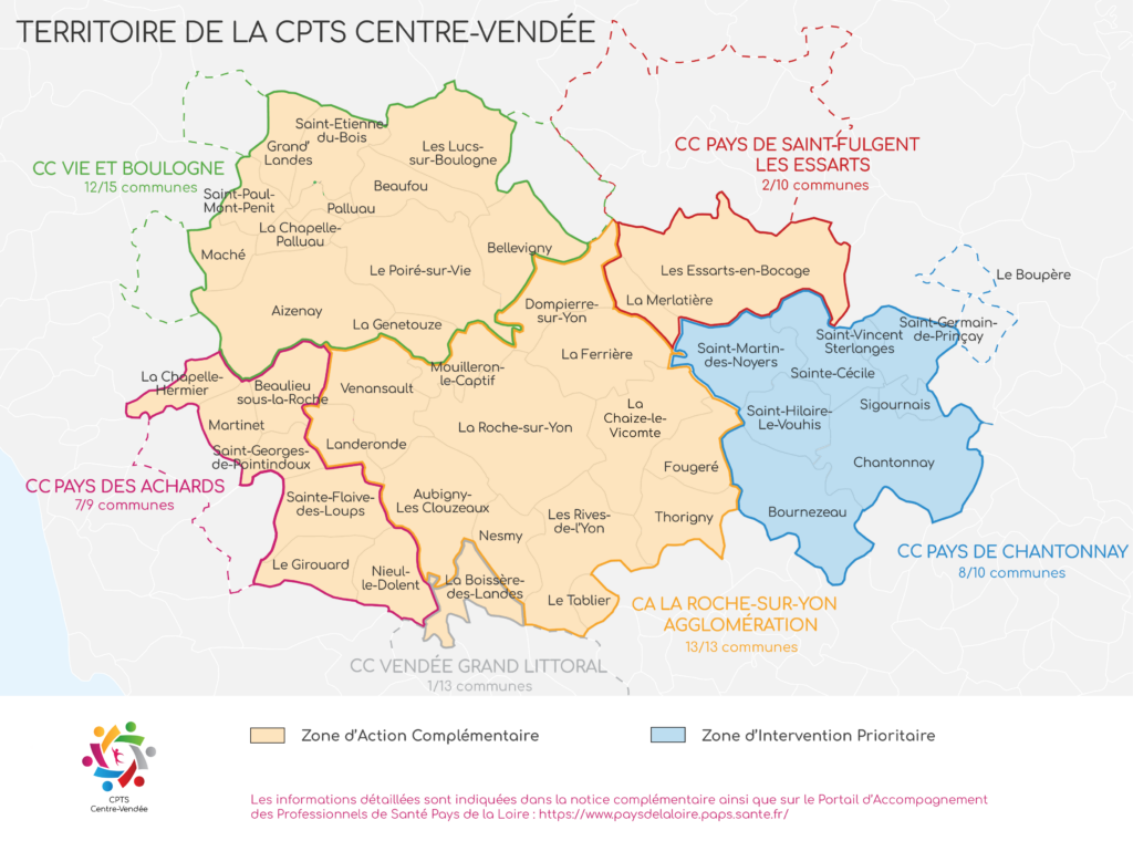 Cartographie des zones d'installation des médecins généralistes en centre vendée - ZIP et ZAP