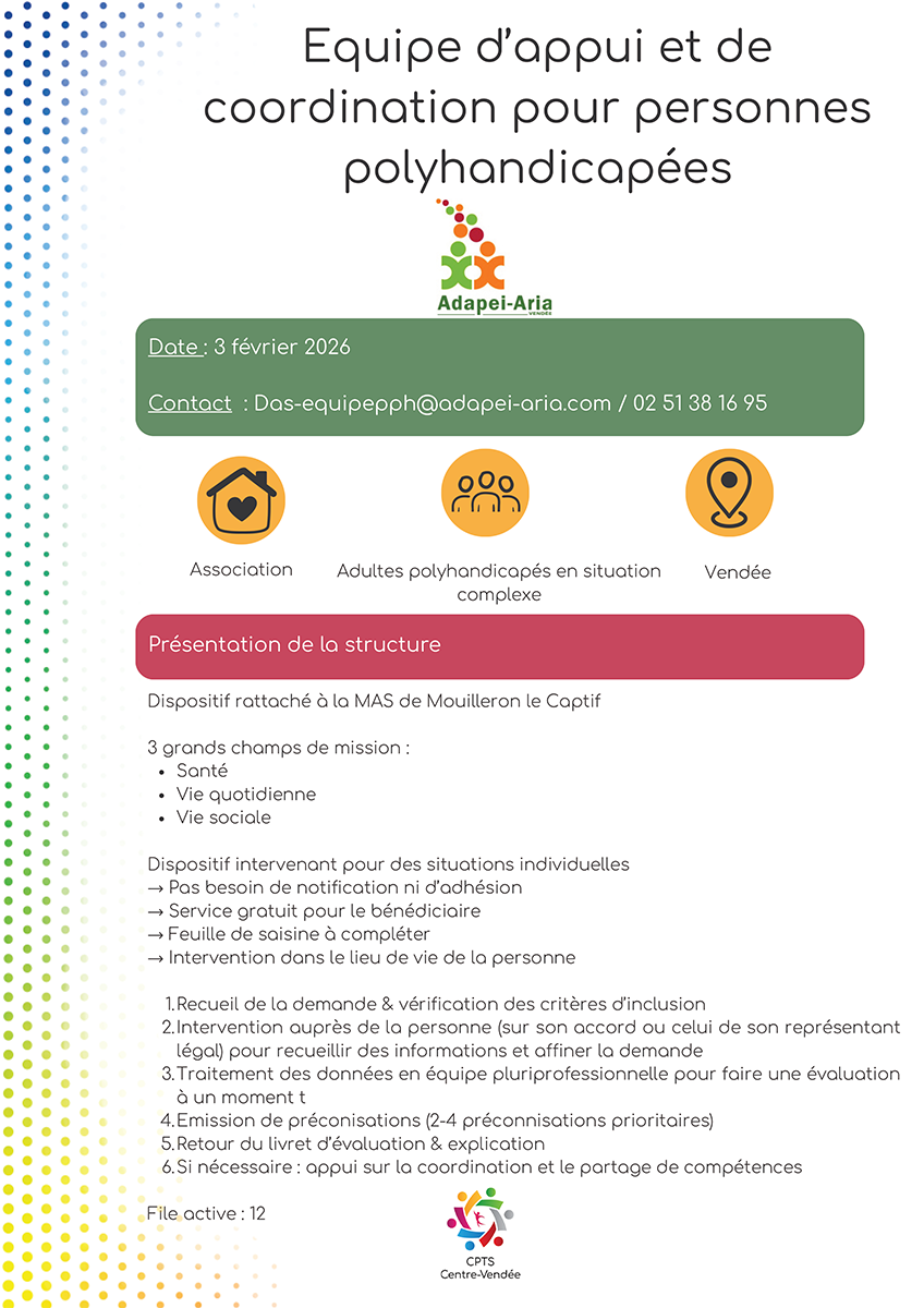 Présentation de l'équipe d'appui et de coordination pour personnes polyhandicapées